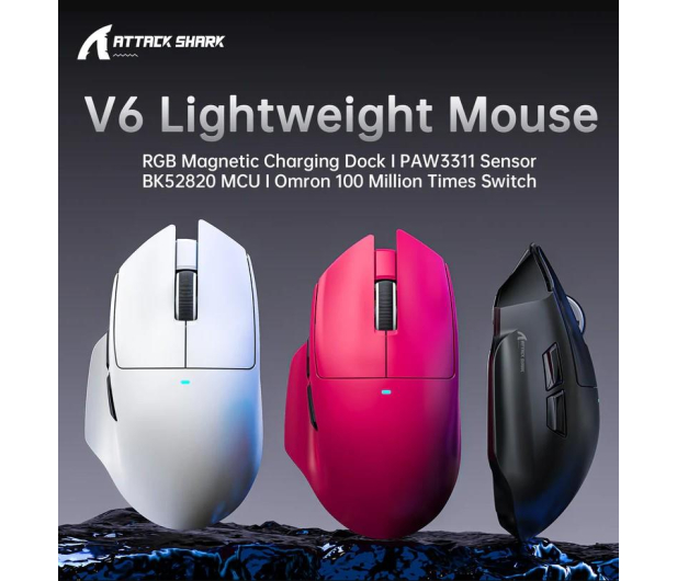 Attack Shark V6 Ultra-Light Tri-Mode czarna - 1472690 - zdjęcie 5